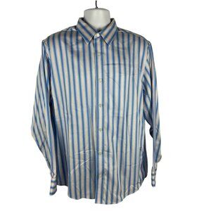 Banana Republic Mens Non-Iron Classic Fit Striped Shirt Size L 100% Cotton